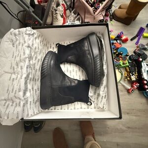 Black Leather Ankle Boots